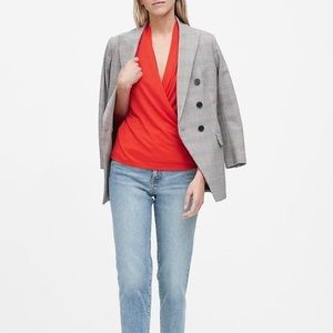 Banana Republic Threadsoft Ultra Red Wrap Top-LRG
